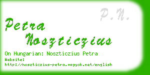 petra noszticzius business card